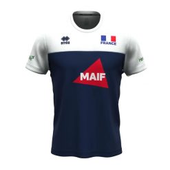 Koszulka France Brandon Maif 2024/25. Białe koszulki sportowe damskie ERREA, m, bez wzorów, z materiału, bez kołnierzyka, bez ramiączek, na fitness i siłownię. Za 217.50 zł.