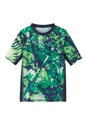 Koszulka do pływania dziecięca Reima Uiva. Zielone t-shirty dla chłopców Reima, bez wzorów, z elastanu, bez ramiączek. Za 129.99 zł.