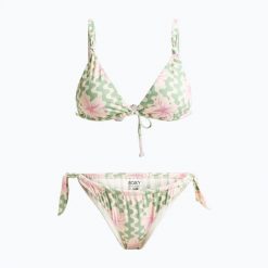 Strój kąpielowy dwuczęściowy damski ROXY Hibiscus Daze Elongated Tri. Zielone bikini damskie Roxy, l, bez wzorów. Za 199.99 zł.