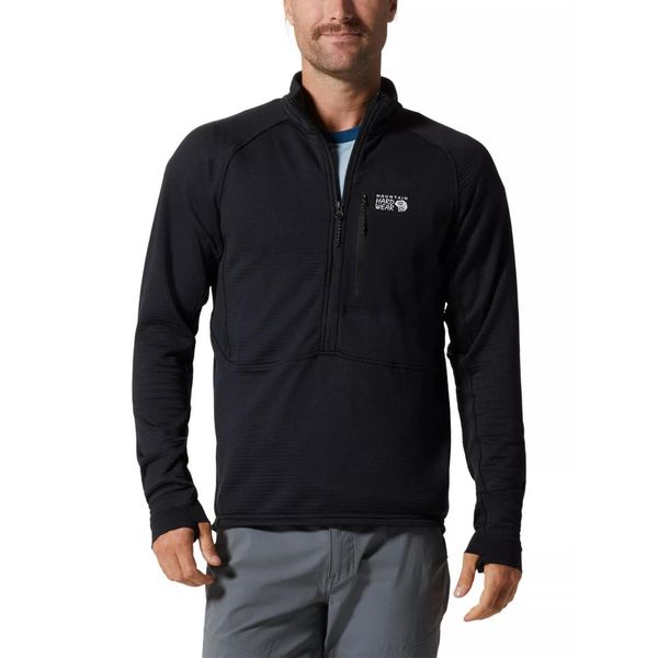 Męski sweter polarowy Mountain Hardwear Polartec Power Grid Half Zip. Czarne bluzy męskie Mountain Hardwear, na zimę, m, bez wzorów, z polaru, bez kołnierzyka. Za 649.00 zł.