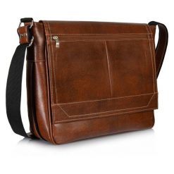 Torba męska Tizano brązowa TM15- E2. Brązowe torby na laptopa męskie TIZANO, bez wzorów, z materiału. Za 178.99 zł.