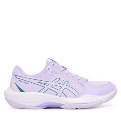 Buty halowe Asics. Fioletowe obuwie sportowe damskie Asics, bez wzorów. Za 369.99 zł.