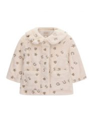 Guess Futro K6BL06 W3968 Kremowy Regular Fit. Białe kurtki i płaszcze dla dziewczynek Guess, z aplikacjami, z futra, bez kaptura. Za 364.99 zł.