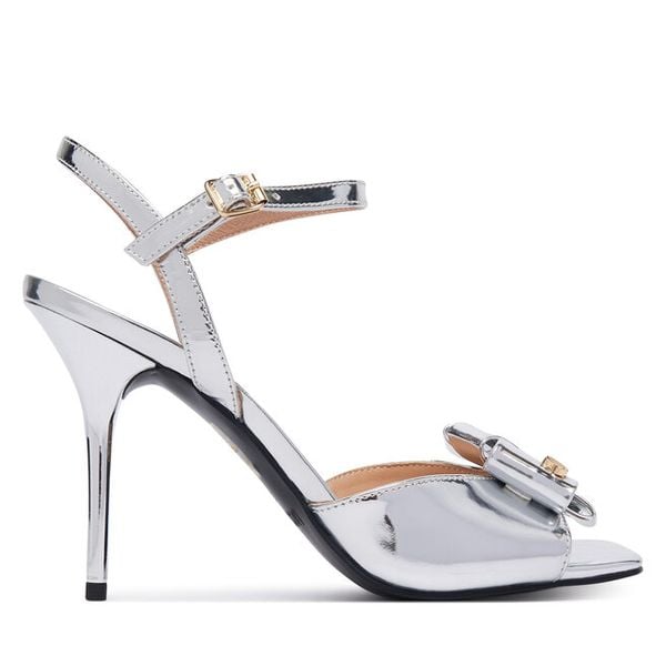 Sandały LOVE MOSCHINO. Szare sandały damskie Love Moschino, bez wzorów, bez obcasa, na szpilce, bez zapięcia. Za 649.99 zł.