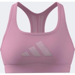 Stanik sportowy ADIDAS. Czerwone obuwie sportowe damskie Adidas, bez wzorów, z materiału, na fitness i siłownię. Za 129.99 zł.