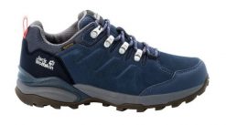 Buty trekkingowe damskie Jack Wolfskin Refugio Texapore Low. Niebieskie obuwie sportowe damskie Jack Wolfskin, trekkingowe. Za 379.99 zł.