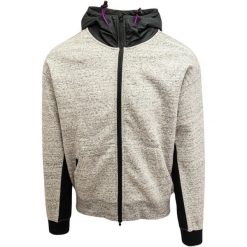 Bluza z kapturem Converse Mixed Media Full-Zip Hoodie, Mężczyźni. Szare bluzy męskie Converse, m, bez wzorów, z bawełny, z kapturem. Za 390.00 zł.