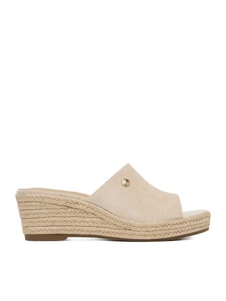 Beverly Hills Polo Club Klapki EO-R26SS03470 Beżowy. Brązowe espadryle damskie Beverly Hills Polo Club, bez wzorów, z materiału, bez obcasa. Za 224.99 zł.