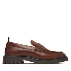 Loafersy Tommy Hilfiger. Brązowe mokasyny męskie Tommy Hilfiger, casualowe. Za 649.99 zł.