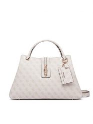 Guess Torebka Yvonne Logo HWSG23 78220 Kremowy. Białe torebki do ręki damskie Guess, z aplikacjami, ze skóry, bez dodatków. Za 674.99 zł.