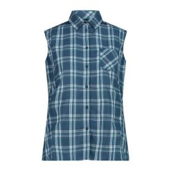 Koszula damska turystyczne CMP 34S5716. Niebieskie koszule damskie CMP, l, bez wzorów, sportowe, bez kołnierzyka, bez ramiączek. Za 185.00 zł.