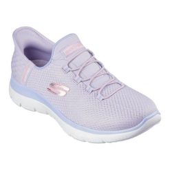 Buty Skechers Slip-ins Summits - Diamond Dream 150123-LAV różowe. Czerwone obuwie sportowe damskie bez wzorów, trekkingowe. Za 517.53 zł.