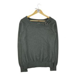 Second life - Damski szary sweter - Jak nowy. Szare obuwie sportowe damskie Ralph Lauren, bez wzorów, na golfa. Za 127.76 zł.