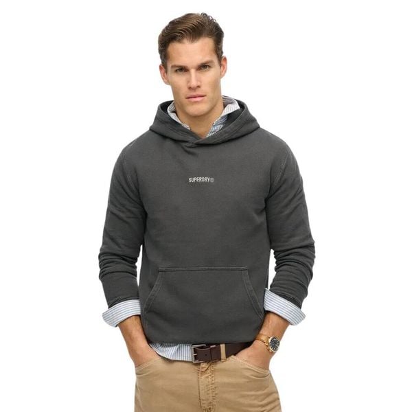 Bluza z kapturem i mikro logo Superdry. Brązowe bluzy męskie Superdry., m, z aplikacjami, z kapturem. Za 277.10 zł.