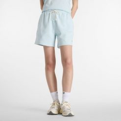 Spodenki damskie New Balance WS41508FRL – niebieskie. Niebieskie szorty damskie New Balance, s, bez wzorów, z bawełny, klasyczne, z podwyższonym stanem. Za 279.99 zł.