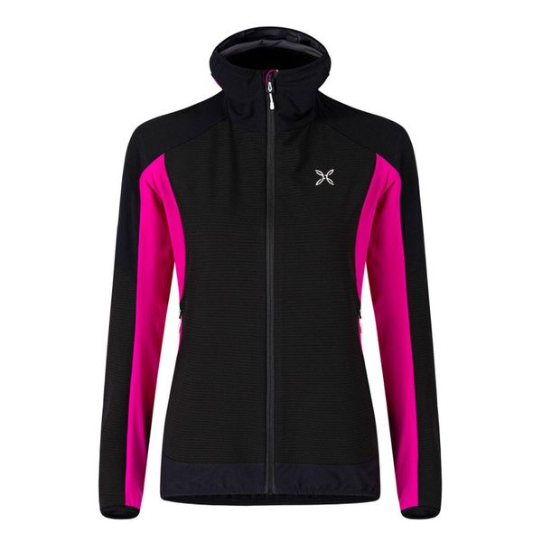 Bluza softshellowa damska Montura Premium Wind Hoody Jacket z kapturem. Czarne bluzy damskie MONTURA, bez wzorów, z kapturem. Za 429.99 zł.