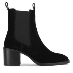 Botki Sergio Bardi. Czarne botki damskie Sergio Bardi, bez obcasa, na słupku, bez zapięcia. Za 299.99 zł.
