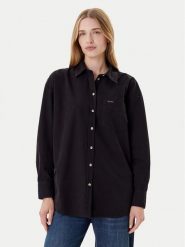 Guess Jeans Koszula W4YH22 WGCF1 Czarny Relaxed Fit. Czarne bluzki damskie Guess Jeans, m, z aplikacjami, z bawełny, bez kołnierzyka, bez ramiączek. Za 209.99 zł.
