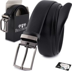 Beltimore Pasek męski skórzany premium 3,5 cm skóra licowa Beltimore czarny E42. Czarne paski damskie Beltimore, bez wzorów, ze skóry. Za 59.99 zł.