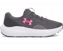 Buty do biegania damskie Under Armour Charged Surge 4. Szare obuwie sportowe damskie Under Armour, bez wzorów, do biegania. Za 170.99 zł.