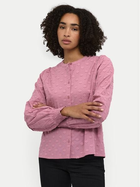 Kaffe Koszula Enya 10509091 Różowy Regular Fit. Czerwone bluzki damskie Kaffe, bez wzorów, z bawełny, bez kołnierzyka, bez ramiączek. Za 109.99 zł.