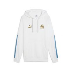 Męska bluza z kapturem Olympique Marsylia KING PUMA White Gold. Białe bluzy męskie Puma, m, bez wzorów, z kapturem. Za 299.00 zł.