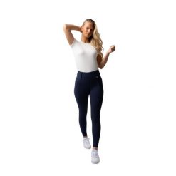 Damskie legginsy jeździeckie z pełną przyczepnością Horze Mira. Niebieskie legginsy damskie HORZE, l, bez wzorów, z materiału. Za 301.50 zł.