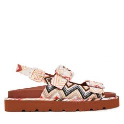 Sandały M Missoni. Brązowe sandały damskie M Missoni, bez wzorów, bez obcasa, na płaskiej podeszwie, bez zapięcia. Za 2,379.00 zł.