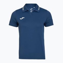 Koszulka polo tenisowa damska Joma Challenge Polo W. Niebieskie koszulki sportowe damskie Joma, m, bez wzorów, z elastanu, bez kołnierzyka, bez ramiączek, tenisowe. Za 89.99 zł.