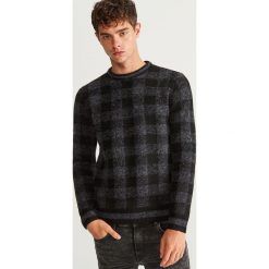 Sweter w kratkę - Szary. Swetry przez głowę męskie marki Giacomo Conti. W wyprzedaży za 49.99 zł.