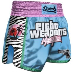 Spodenki do boksu tajskiego 8 Weapons Miami Thai. Niebieskie szorty damskie 8 WEAPONS, m, z aplikacjami, z materiału. Za 352.75 zł.