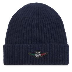 Czapka Aeronautica Militare. Niebieskie czapki i kapelusze męskie Aeronautica Militare, na zimę, bez wzorów. Za 169.99 zł.