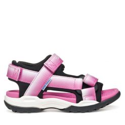 Sandały Geox. Czerwone sandały dziewczęce Geox, bez zapięcia. Za 179.99 zł.