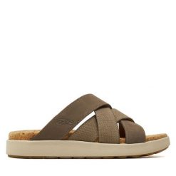 Klapki Keen. Brązowe klapki damskie Keen, bez wzorów, bez obcasa. Za 249.99 zł.