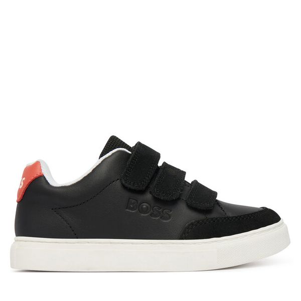 Sneakersy BOSS. Czarne trampki i tenisówki chłopięce Boss, bez wzorów, bez zapięcia. Za 424.99 zł.