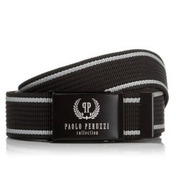 Pasek parciany PAOLO PERUZZI PW-10-105 cm czarny. Czarne paski damskie Paolo Peruzzi, bez wzorów, z materiału. Za 34.99 zł.