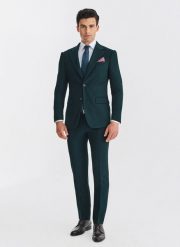 PAKO LORENTE – Zielony garnitur męski. Zielone garnitury męskie Pako Lorente, bez wzorów, z elastanu, młodzieżowe. Za 1,599.98 zł.