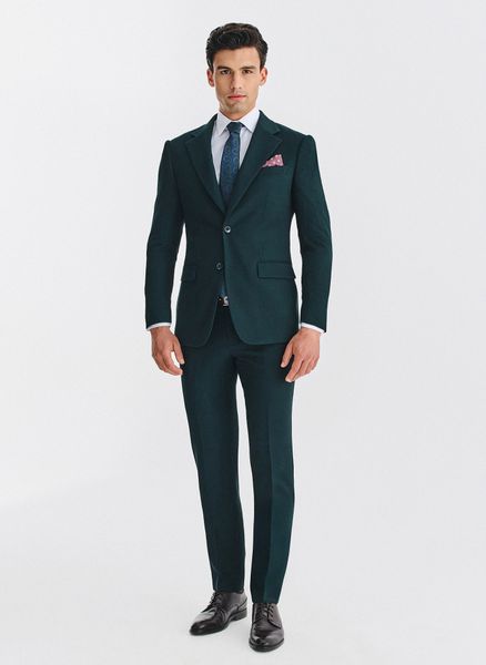 PAKO LORENTE – Zielony garnitur męski. Zielone garnitury męskie Pako Lorente, bez wzorów, z elastanu, młodzieżowe. Za 1,599.98 zł.