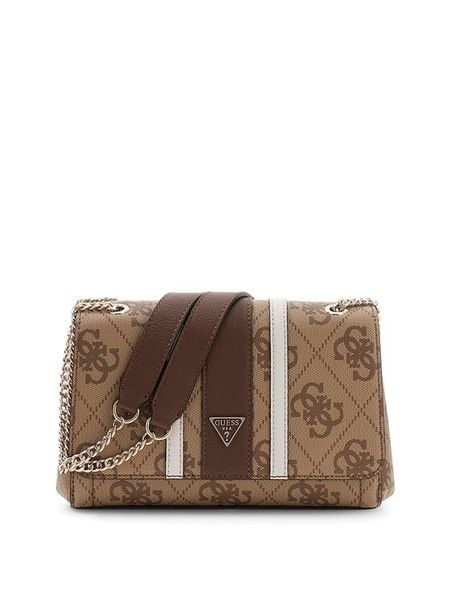 Guess Torebka Noelle II HWSS96 72210 Brązowy. Brązowe listonoszki damskie Guess, z aplikacjami, ze skóry, bez dodatków. Za 376.99 zł.