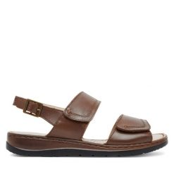 Sandały Caprice. Brązowe sandały damskie Caprice, bez wzorów, bez obcasa, na płaskiej podeszwie, bez zapięcia. Za 159.99 zł.