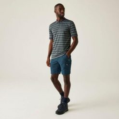 Leesville II męskie spodenki trekkingowe. Niebieskie krótkie spodenki sportowe męskie Regatta, m, bez wzorów, z materiału, trekkingowe. W wyprzedaży za 171.05 zł.