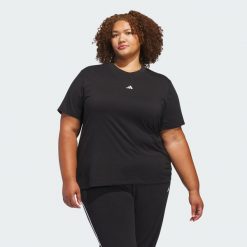 Koszulka Small Logo (Plus Size). Białe obuwie sportowe damskie Adidas, plus size, bez wzorów, z bawełny, sportowe, bez kołnierzyka. Za 109.00 zł.