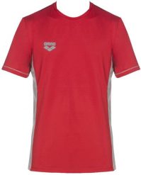 ARENA KOSZULKA T-SHIRT TECHNICZNY UNISEX TL TECH S/S TEE RED 1D344/40 XXL. Czerwone t-shirty męskie Arena, m, bez wzorów, bez kołnierzyka. Za 68.59 zł.