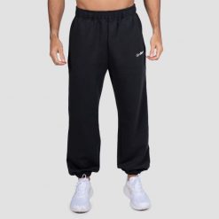 Spodnie męskie fitness oversize Relay. Czarne spodnie sportowe męskie GYMBEAM, m, bez wzorów, z materiału, na fitness i siłownię. Za 135.90 zł.
