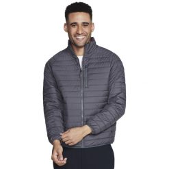 Kurtka sportowa męska GO Shield Altitude Reversible Jacket. Szare kurtki sportowe męskie Skechers, l, bez wzorów, z poliesteru, trekkingowe. Za 399.99 zł.