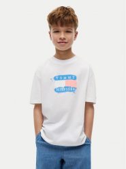 Tommy Hilfiger T-Shirt Graffiti KB0KB10546 Biały Regular Fit. Białe t-shirty dla chłopców Tommy Hilfiger, bez wzorów, z bawełny, bez ramiączek. Za 129.99 zł.
