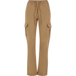 Damskie spodnie cargo z wysokim stanem Urban Classics Twill. Brązowe spodnie materiałowe damskie Urban Classics, m, bez wzorów, z bawełny, z podwyższonym stanem. Za 246.20 zł.