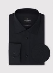 Czarna bawełniana koszula męska. Czarne koszule męskie Pako Lorente, m, bez wzorów, z bawełny, bez kołnierzyka, bez ramiączek. Za 119.99 zł.