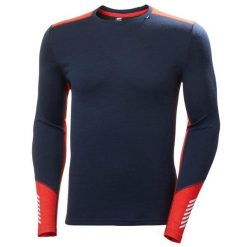 Bluza termoaktywna męska Helly Hansen LIFA Merino Midweight Crew. Niebieskie bluzy męskie Helly Hansen, l, bez wzorów, z wełny, bez kaptura. Za 365.00 zł.