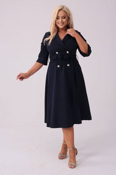 Elegancka granatowa żakietowa sukienka Marietta XXL OVERSIZE JESIEŃ. Żółte sukienki damskie Moda Size Plus Iwanek, do pracy, na jesień, l, bez wzorów, z elastanu, biznesowe, bez kołnierzyka, bez ramiączek, mini, oversize. Za 325.00 zł.